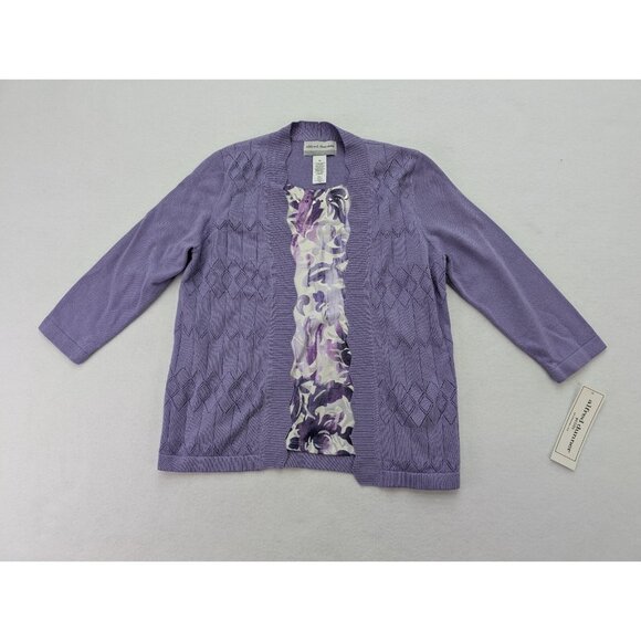 Alfred Dunner Women's Sweater Size PS Purple 2-For Cardigan Twinset NEW - Picture 2 of 11